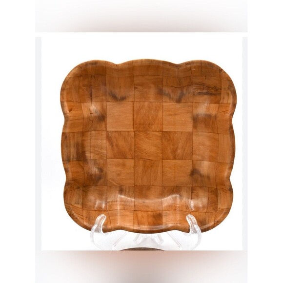 Unbranded Other - #2013** Vintage Handcrafted Woven Wooden Serving Bowl - Warm Honey Brown